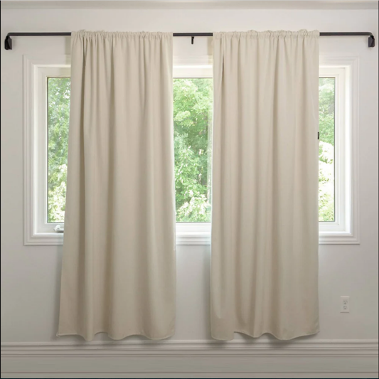 Blackout Curtains in cream white fabric with 100% blackout