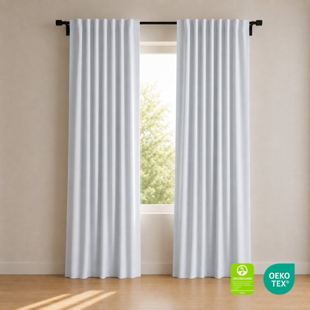 Sleepout® Loop Gray White Blackout Curtains (2 Panels)